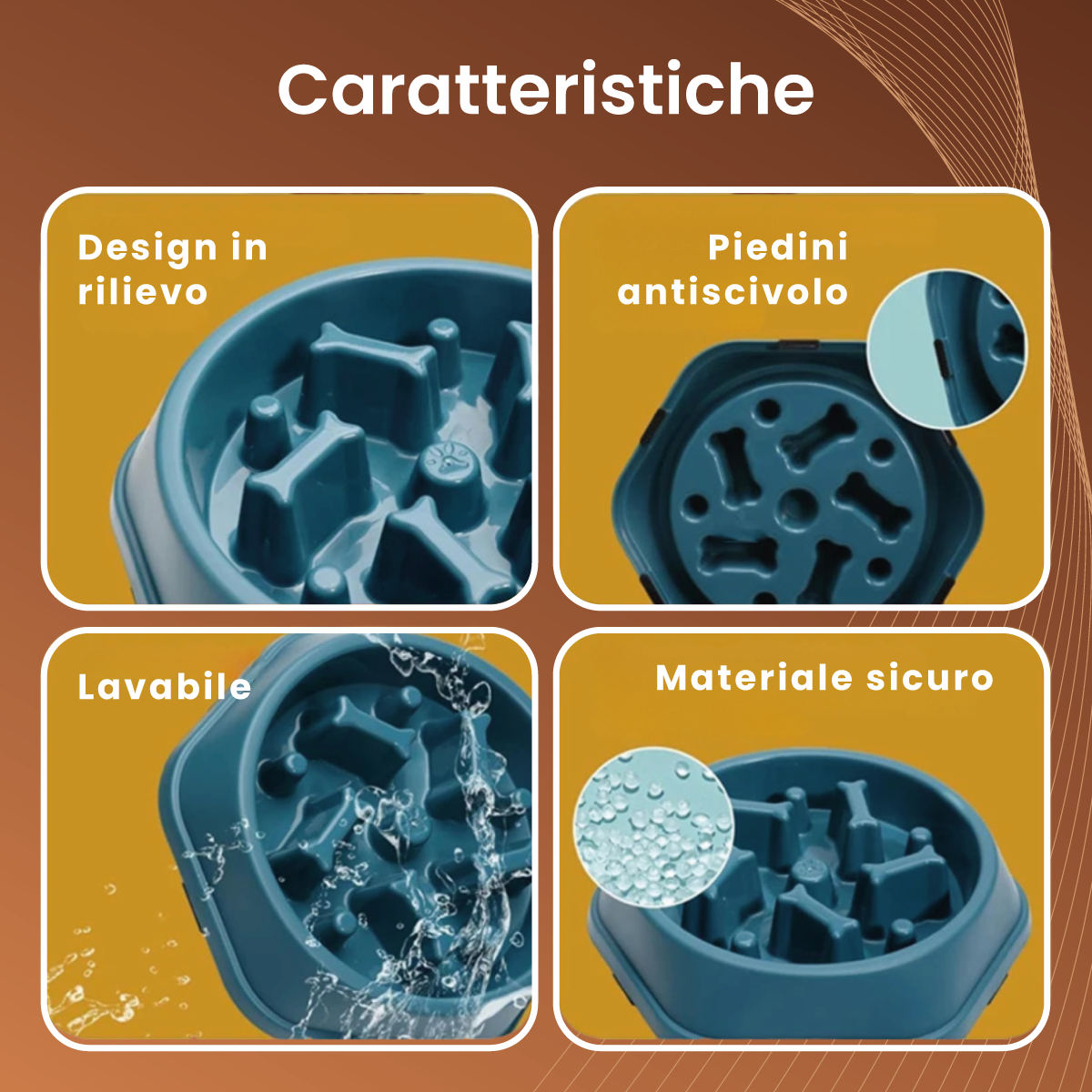 Ciotola antisoffocamento per cani e animali domestici
